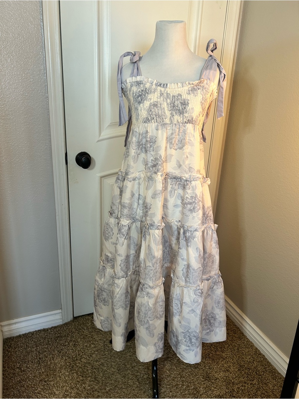Floral Smocked Tiered Maxi Dress